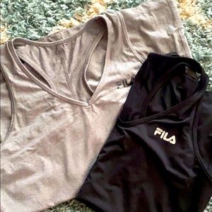 2 Fila racer back workout tank tops